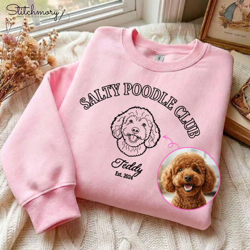 Salty Dog Club Custom Golden Retriever Embroidered Sweatshirt, Personalized Dog Sweatshirt