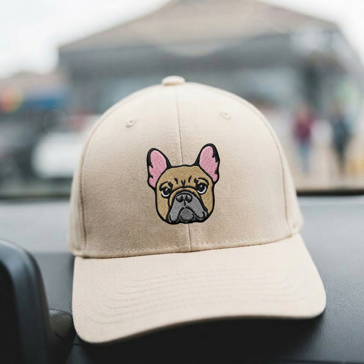 Custom French Bulldog Embroidered Hat, Personalized Pet Portrait Baseball Cap, Gifts For Dog Lovers