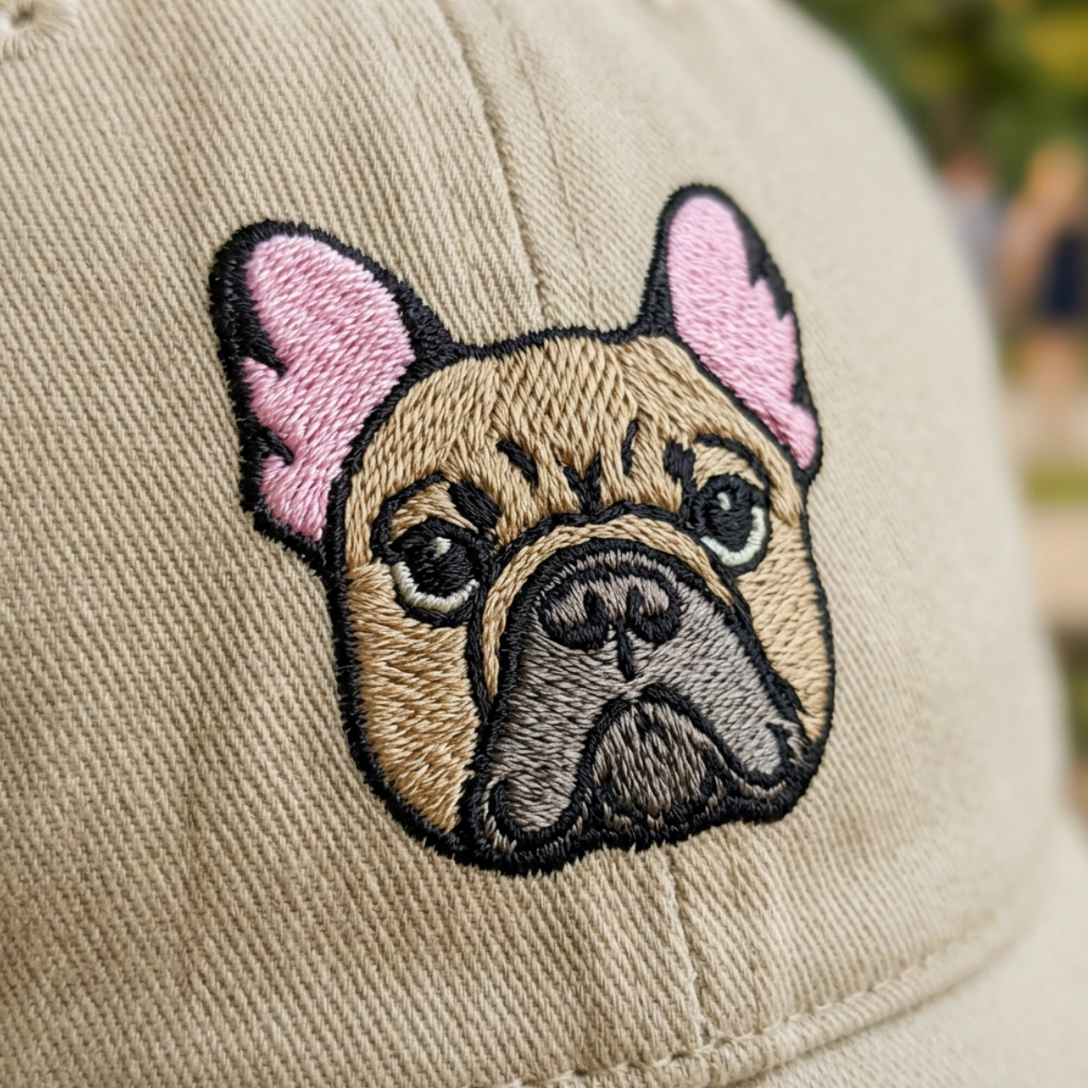Custom French Bulldog Embroidered Hat, Personalized Pet Portrait Baseball Cap, Gifts For Dog Lovers
