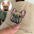 Custom French Bulldog Embroidered Hat, Personalized Pet Portrait Baseball Cap, Gifts For Dog Lovers