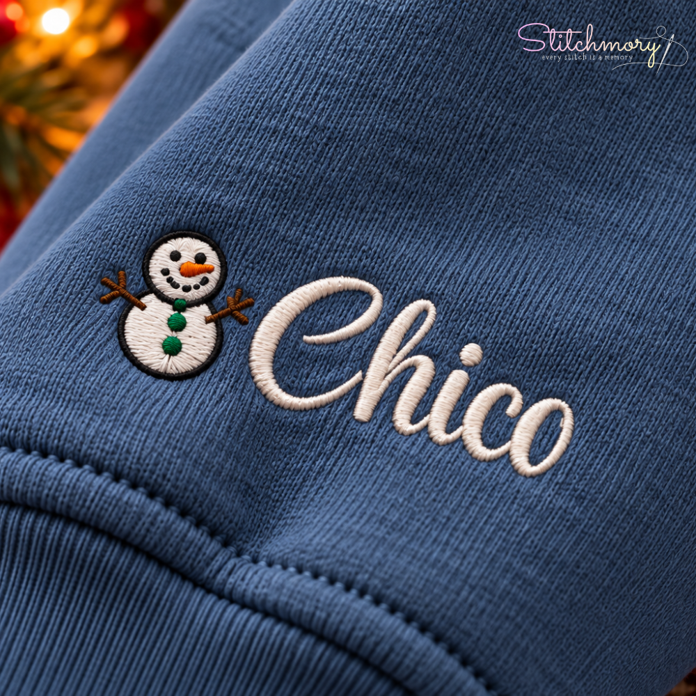 Chihuahua Christmas Charm Necklace Embroidered Sweatshirt With Custom Name
