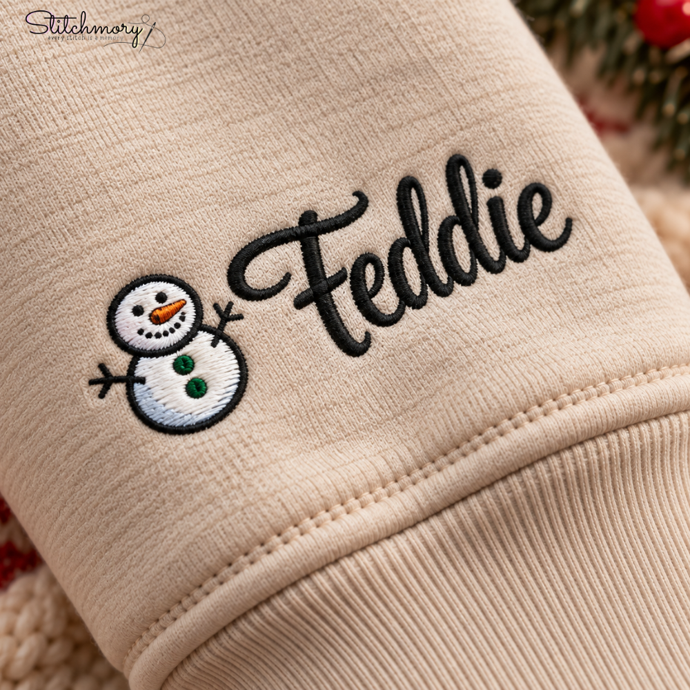 Cocker Spaniel Christmas Charm Necklace Embroidered Sweatshirt With Custom Name