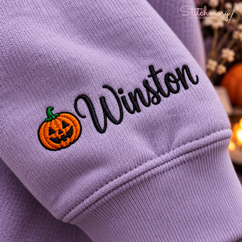 Corgi Halloween Charm Necklace Embroidered Sweatshirt With Custom Name