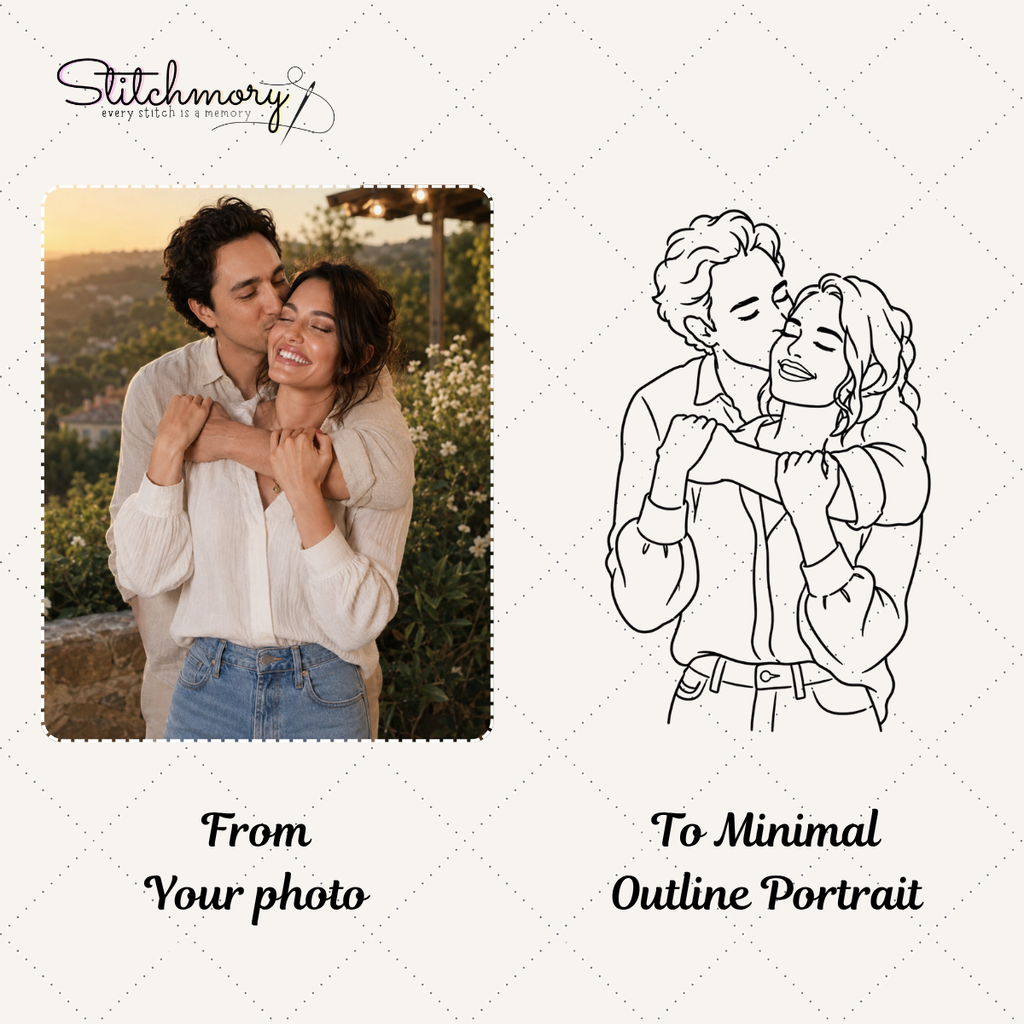 Personalized First Halloween Couple Embroidered Sweatshirt, Custom Photo Portrait Matching Sweatshirts
