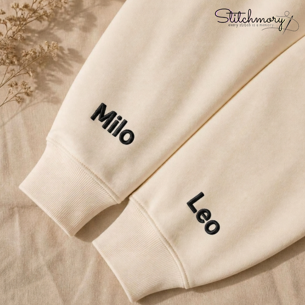 Custom Two Pet Embroidered Hoodie with Names, Personalized Pet Portrait Hoodie