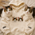 Custom Two Pet Embroidered Hoodie with Names, Personalized Pet Portrait Hoodie