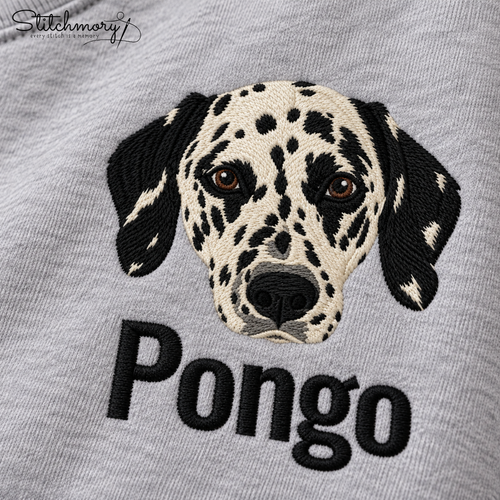 Custom Dalmatian Dog Portrait Embroidered Sweatshirt – Personalized From Your Dog Photos