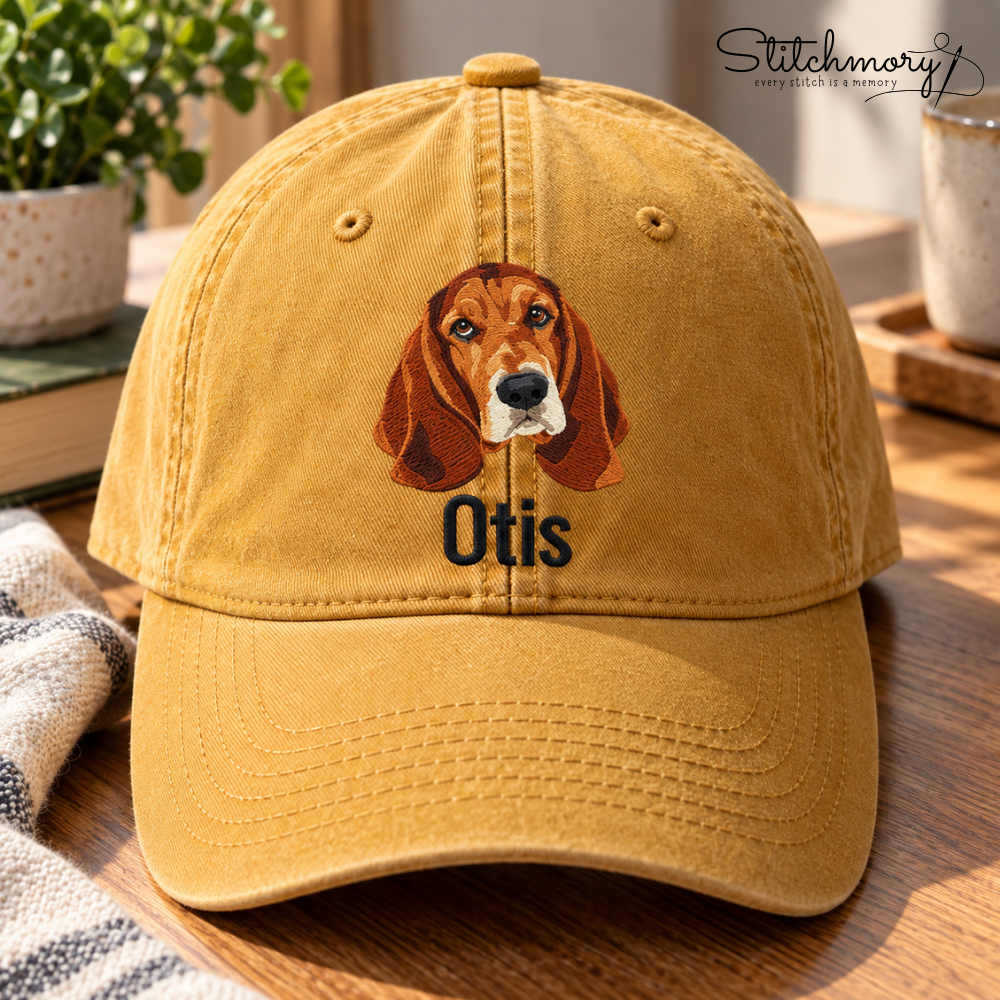 Custom Dalmatian Portrait Embroidered Baseball Cap – Personalized Dog Photo & Name Hat