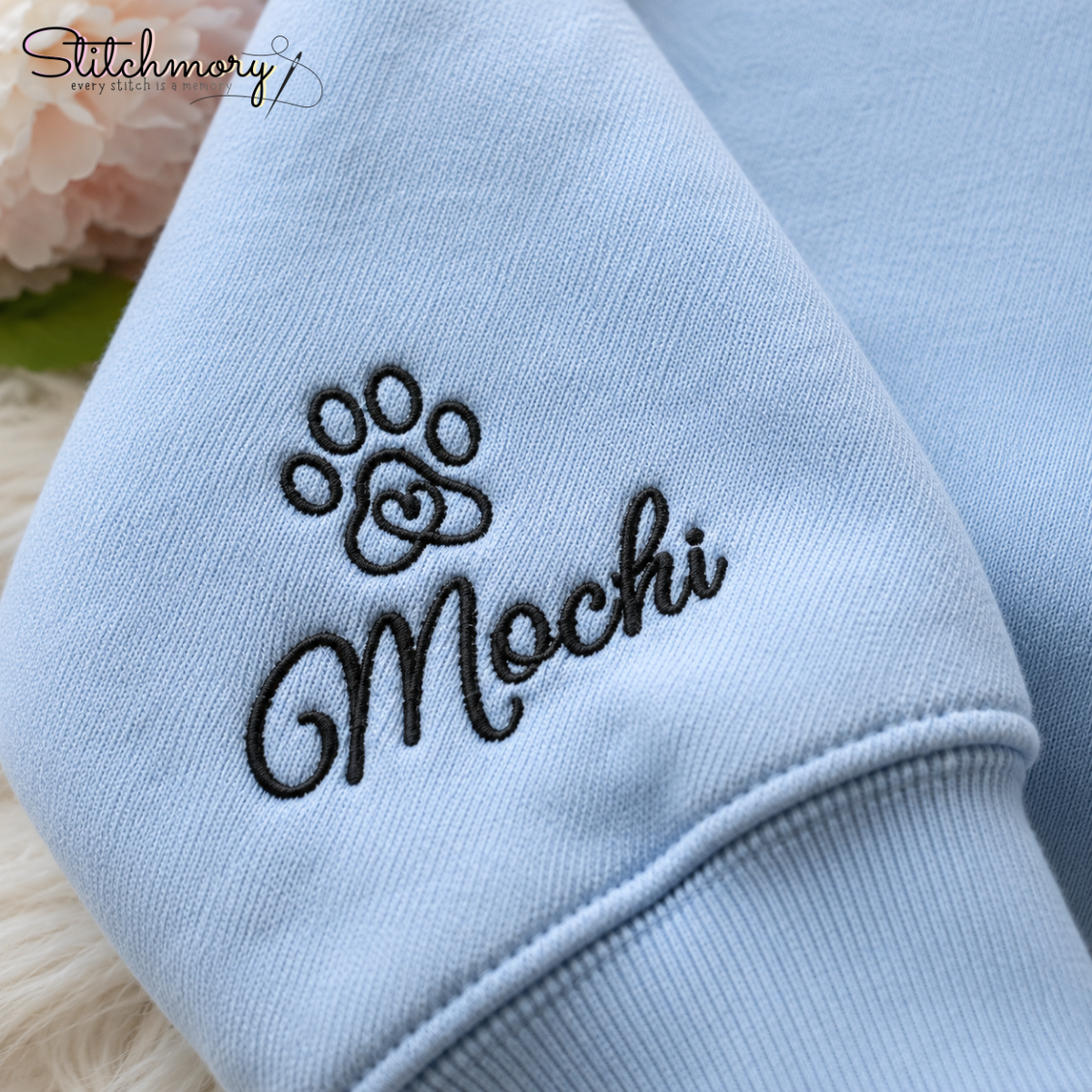 Custom Full Body Pet Outline Embroidered Sweatshirt | Personalized Dog & Cat Portrait