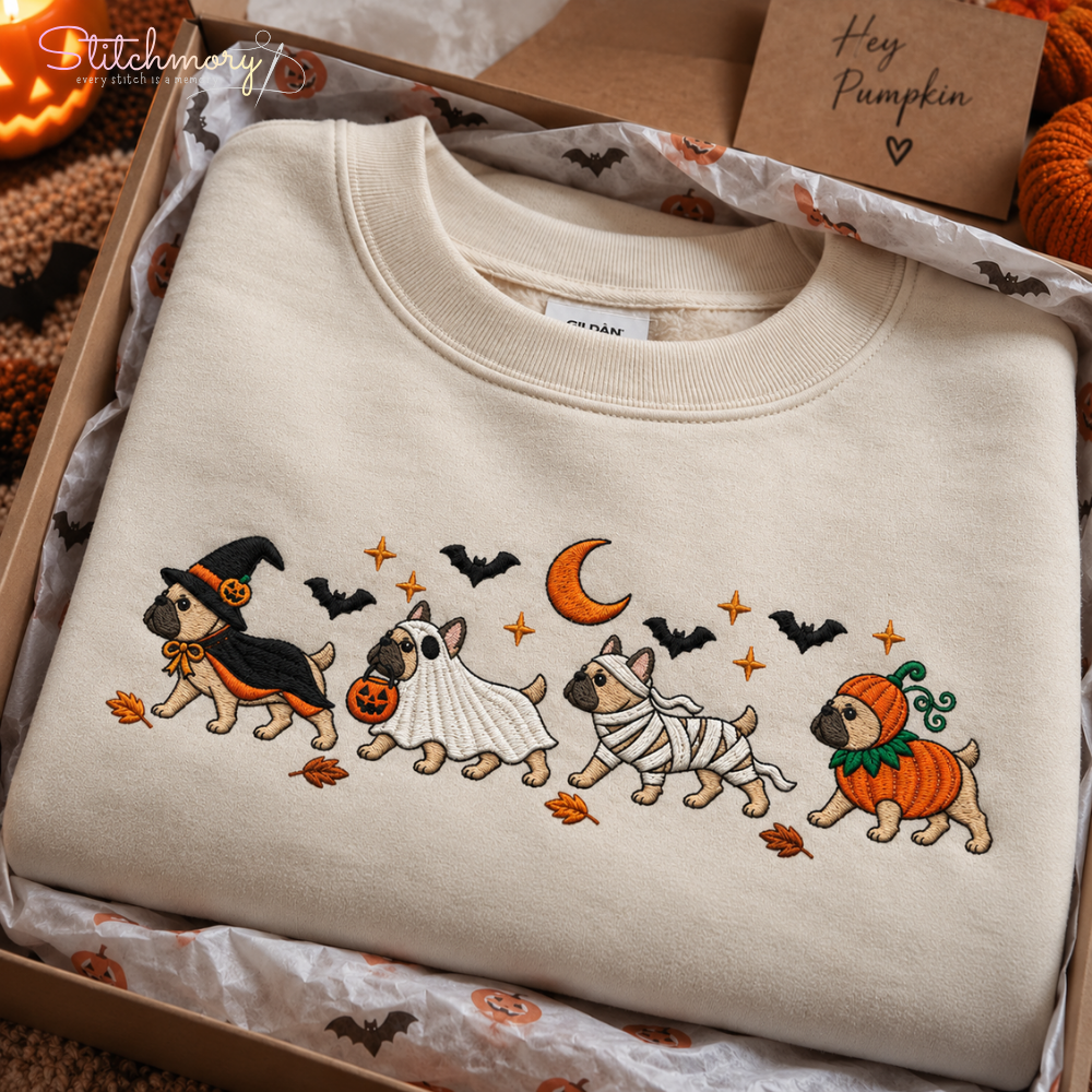 Personalized French Bulldog Halloween Embroidered Sweatshirt, Halloween Dog Lover Gift (Copy)