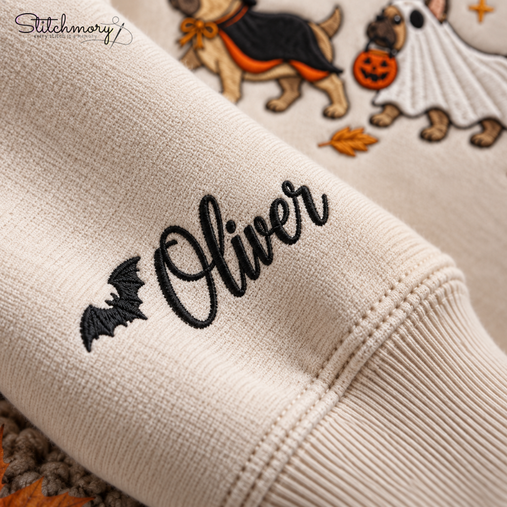 Personalized French Bulldog Halloween Embroidered Sweatshirt, Halloween Dog Lover Gift (Copy)