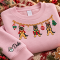 German Shepherd Christmas Charm Necklace Embroidered Sweatshirt With Custom Name