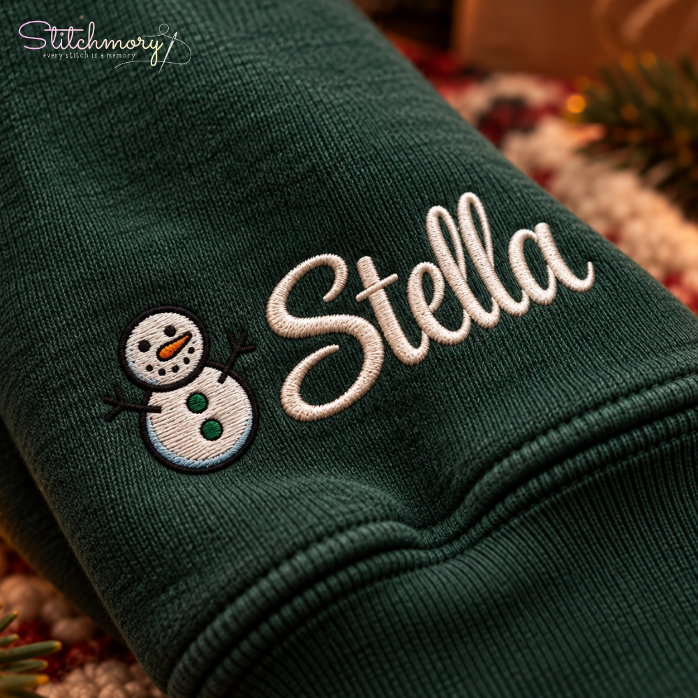Golden Retriever Christmas Charm Necklace Embroidered Sweatshirt With Custom Name, Gifts For Goldie Lovers