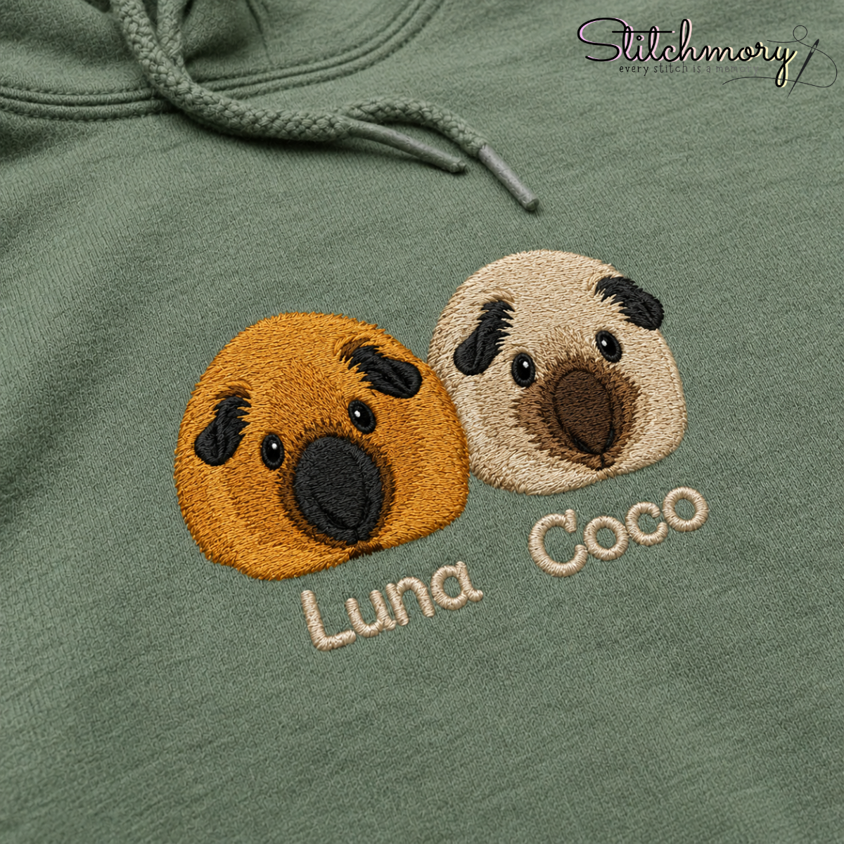 Custom Guinea Pig Embroidered Sweatshirt, Personalized Pet Portrait Crewneck, Custom Pet Embroidery