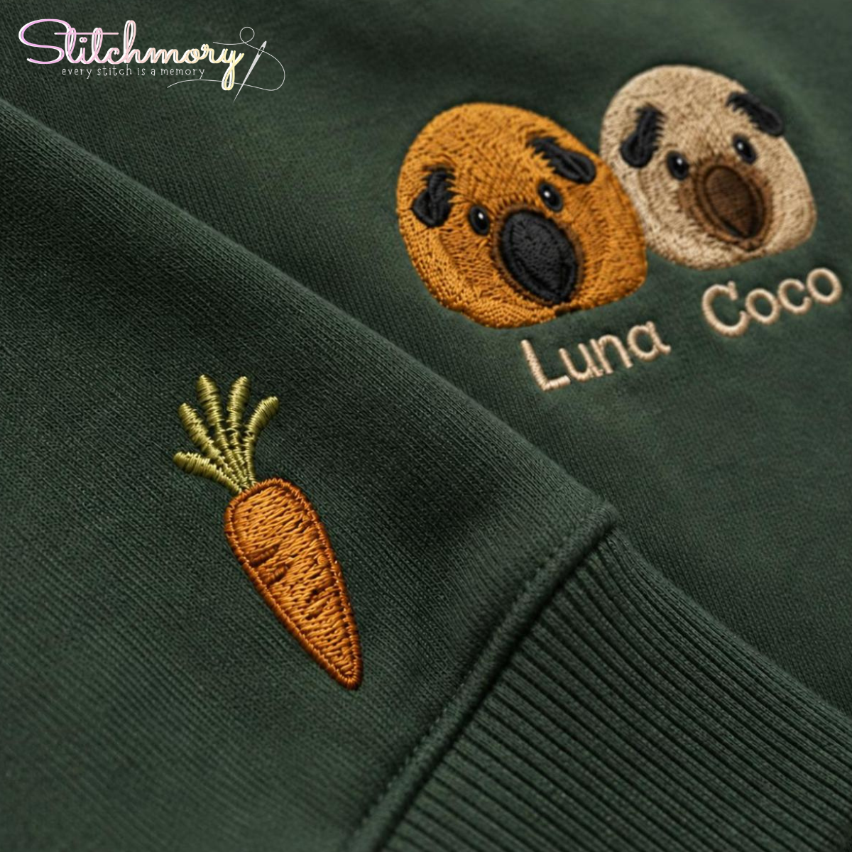 Custom Guinea Pig Embroidered Sweatshirt, Personalized Pet Portrait Crewneck, Custom Pet Embroidery