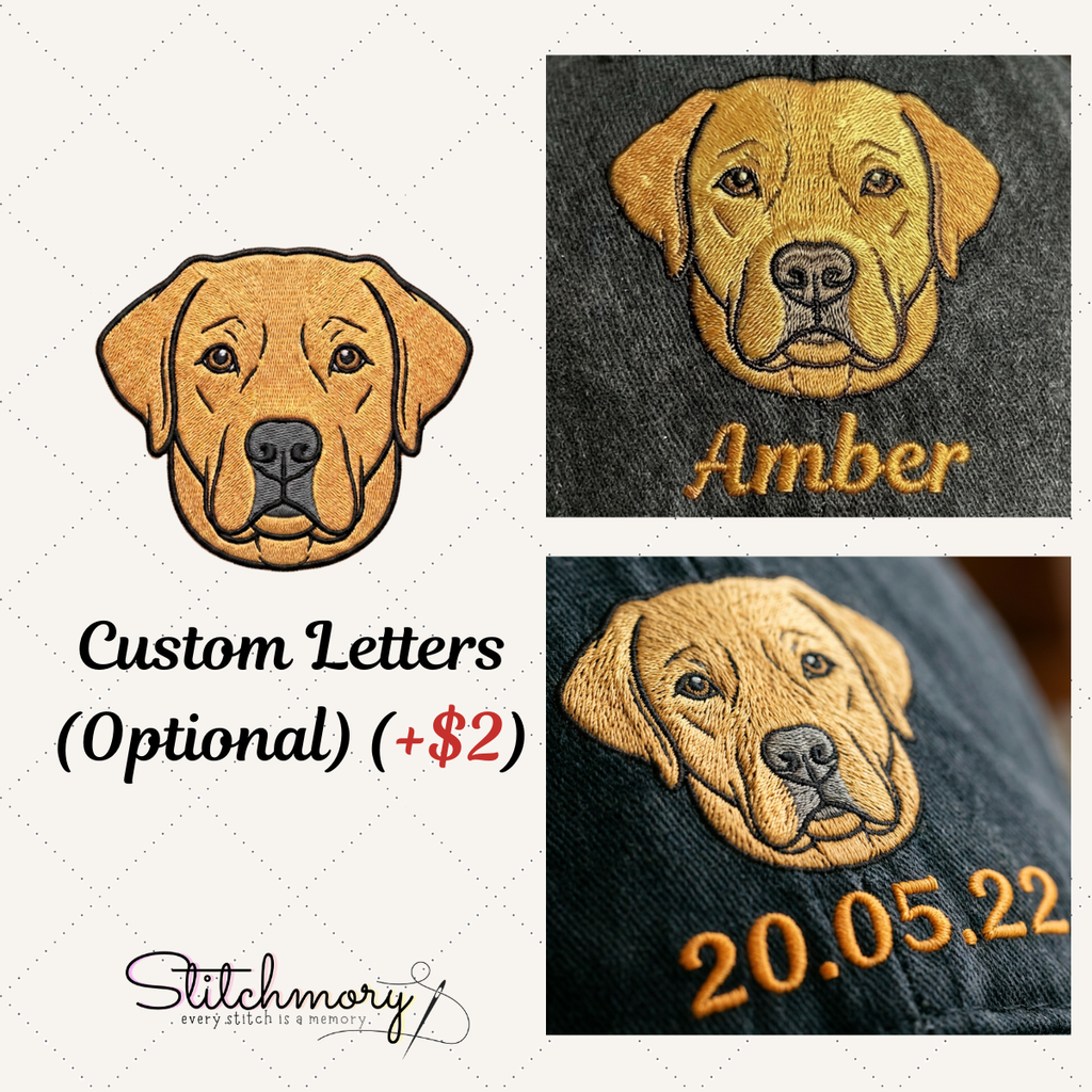 Custom Labrador Retriever Embroidered Hat, Personalized Pet Portrait Baseball Cap, Gifts For Dog Lovers