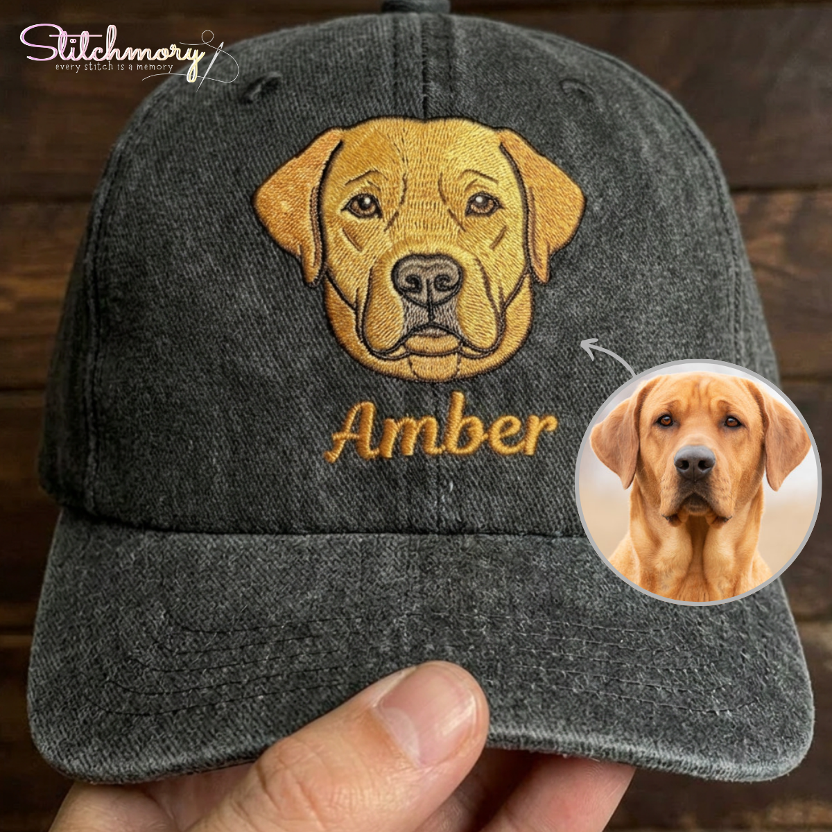 Custom Labrador Retriever Embroidered Hat, Personalized Pet Portrait Baseball Cap, Gifts For Dog Lovers