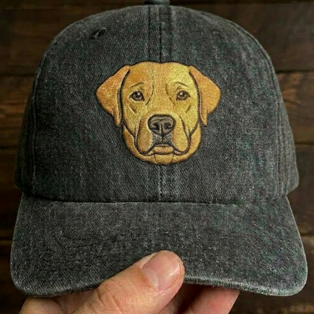 Custom Labrador Retriever Embroidered Hat, Personalized Pet Portrait Baseball Cap, Gifts For Dog Lovers