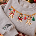 Labrador Retriever Christmas Charm Necklace Embroidered Sweatshirt With Custom Name