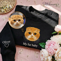 My Fur Baby Embroidered Sweatshirt, Custom Pet Portrait from Photo, Personalized Cat & Dog Gift
