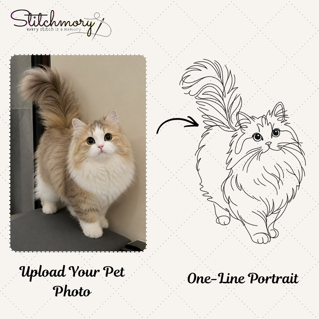 Custom Full Body Pet Outline Embroidered Sweatshirt | Personalized Dog & Cat Portrait