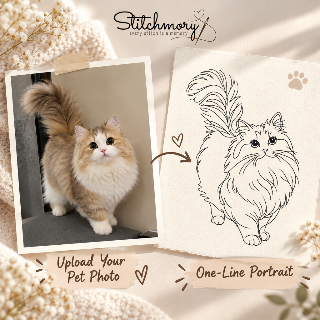 Custom Full Body Pet Outline Embroidered Sweatshirt | Personalized Dog & Cat Portrait