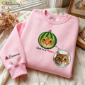 Custom One In A Melon Cat Embroidered Sweatshirt with Personalized Sleeve Name, Custom Watermelon Pet Sweatshirts