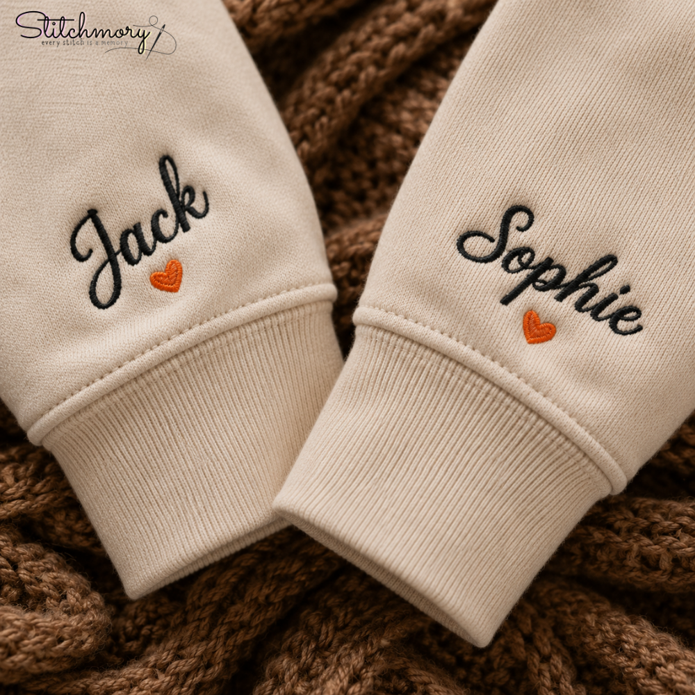 Personalized First Halloween Couple Embroidered Sweatshirt, Custom Photo Portrait Matching Sweatshirts