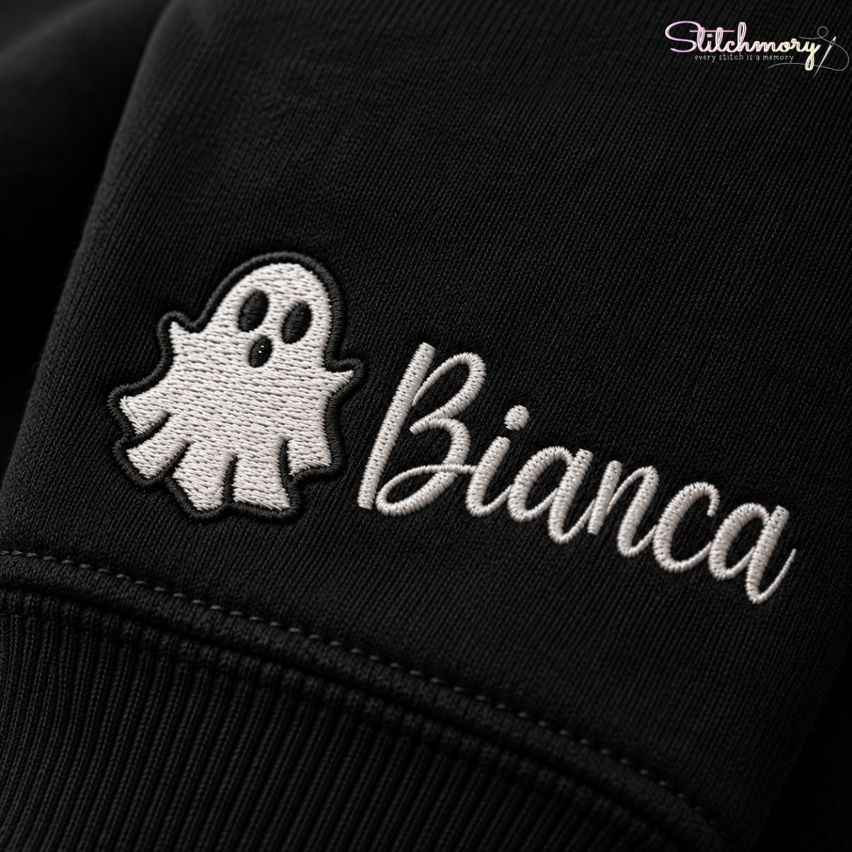 Personalized Halloween BOO Ghost Pet Embroidered Sweatshirt, Custom Pet Portrait with Name