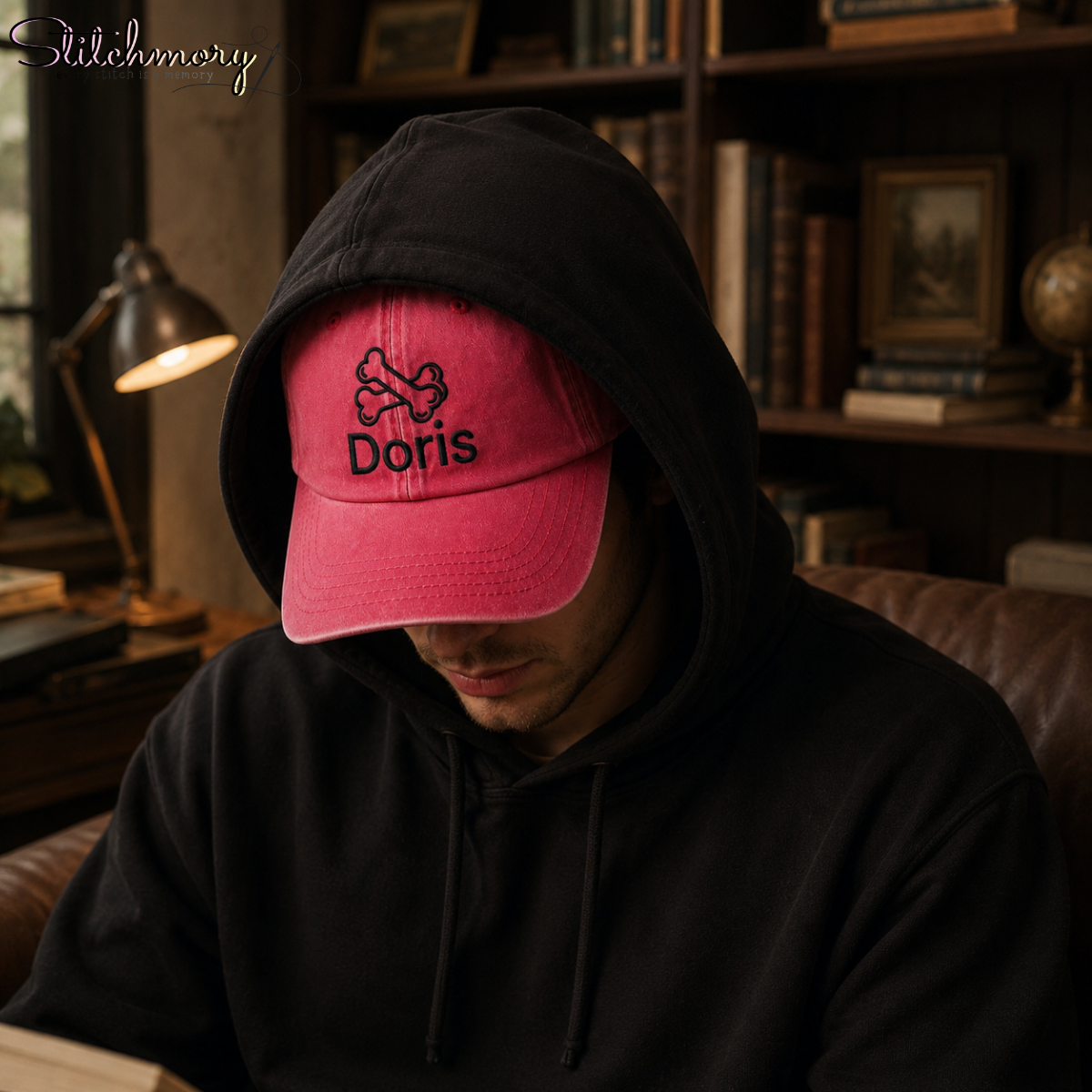 Personalized Dog Embroidered Washed Cap with Custom Name & Icon | Custom Pets Embroidered Cap