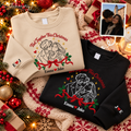 Personalized Tied Together This Christmas Embroidered Sweatshirt – Custom Couple Photo Portrait
