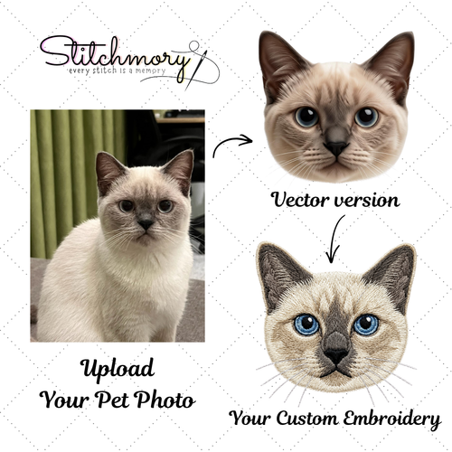 Personalized Pet Portrait Embroidered Sweatshirt, Little Boss Cat, Custom Pet Embroidery, Cat Mom Gift
