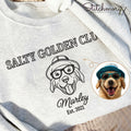 Salty Golden Club Custom Golden Retriever Embroidered Sweatshirt, Personalized Dog Sweatshirt
