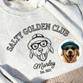 Salty Dog Club Custom Golden Retriever Embroidered Sweatshirt, Personalized Dog Sweatshirt