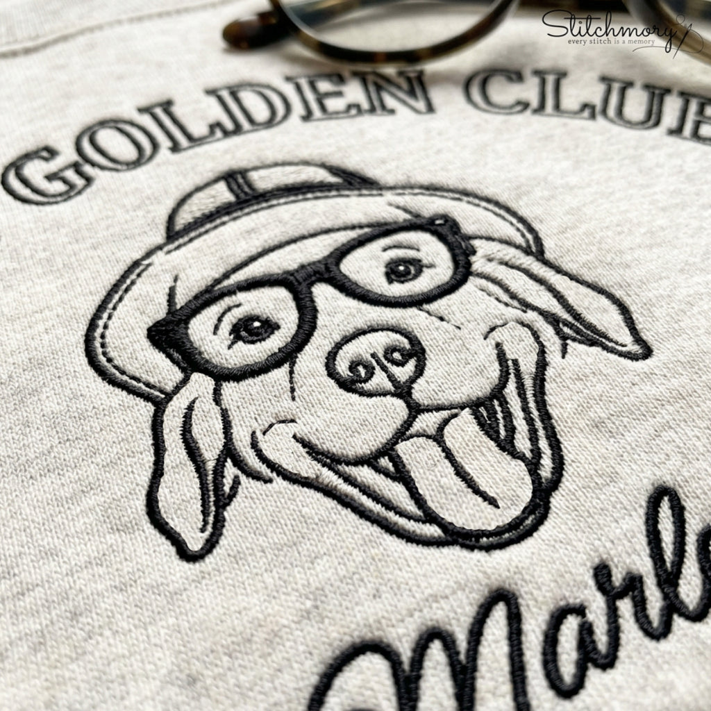 Salty Dog Club Custom Golden Retriever Embroidered Sweatshirt, Personalized Dog Sweatshirt