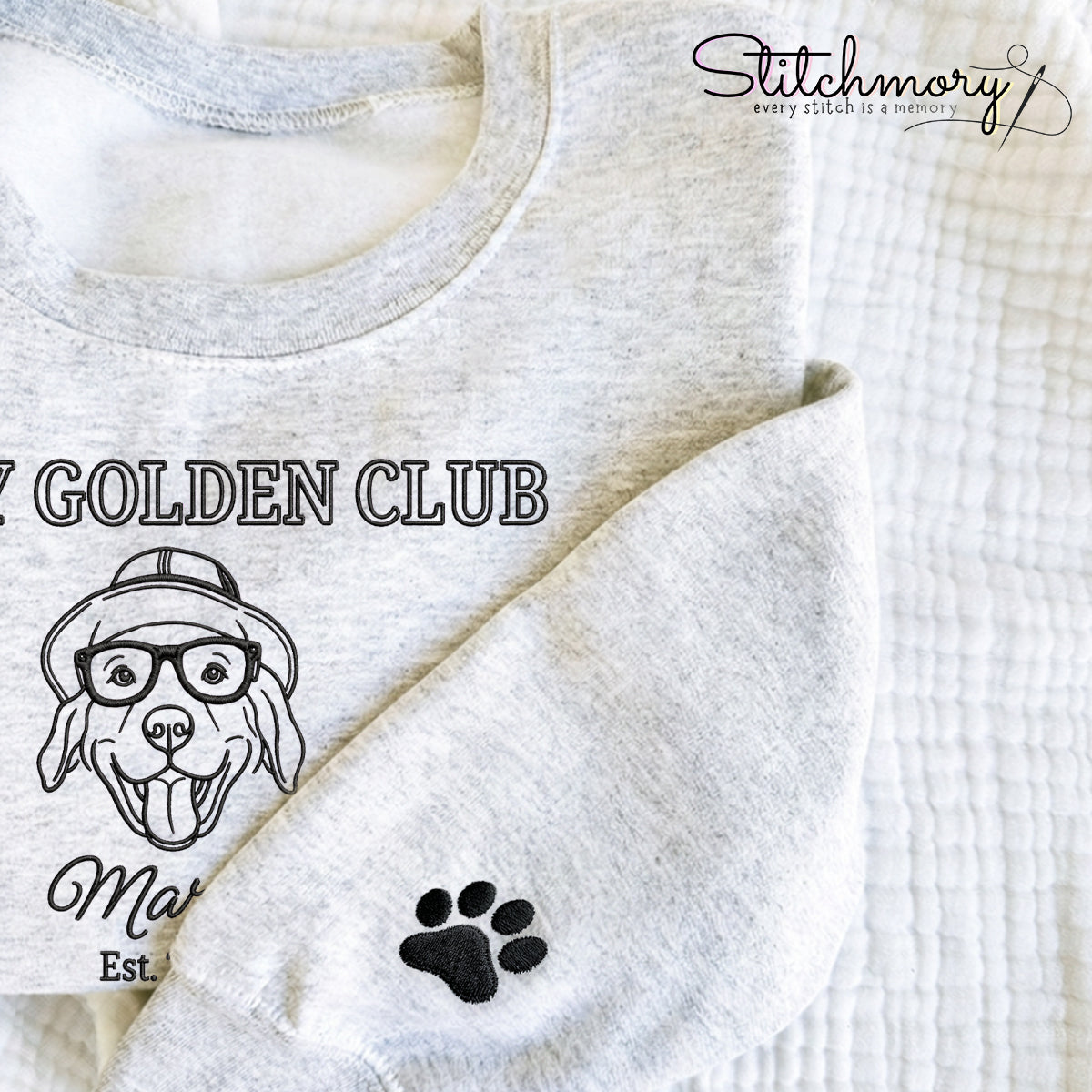Salty Golden Club Custom Golden Retriever Embroidered Sweatshirt, Personalized Dog Sweatshirt