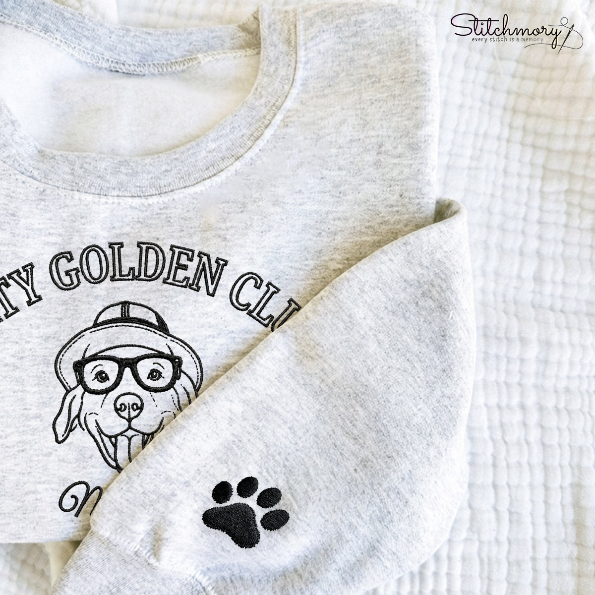 Salty Dog Club Custom Golden Retriever Embroidered Sweatshirt, Personalized Dog Sweatshirt