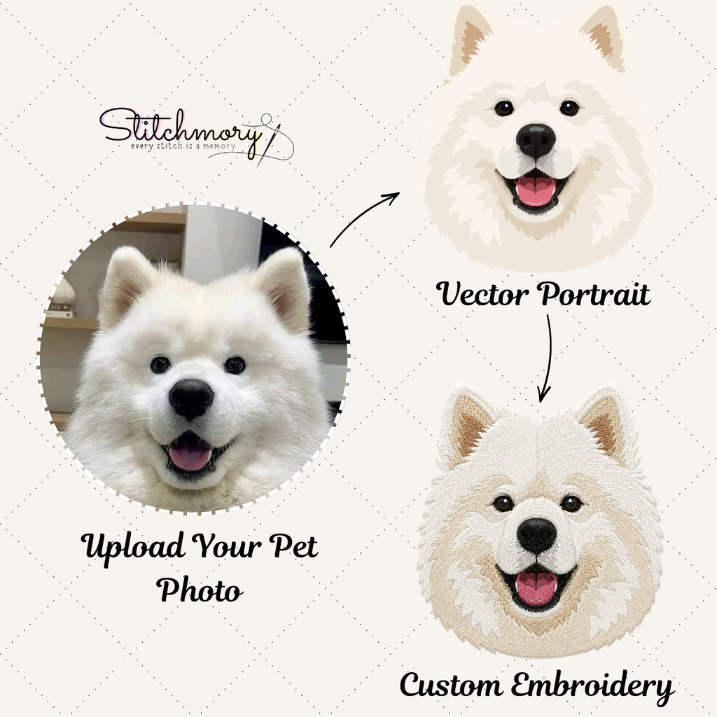 Personalized Samoyed Portrait Sweatshirt, Custom Dog With Name Embroidered Sweatshirt, Dog Lover Gift