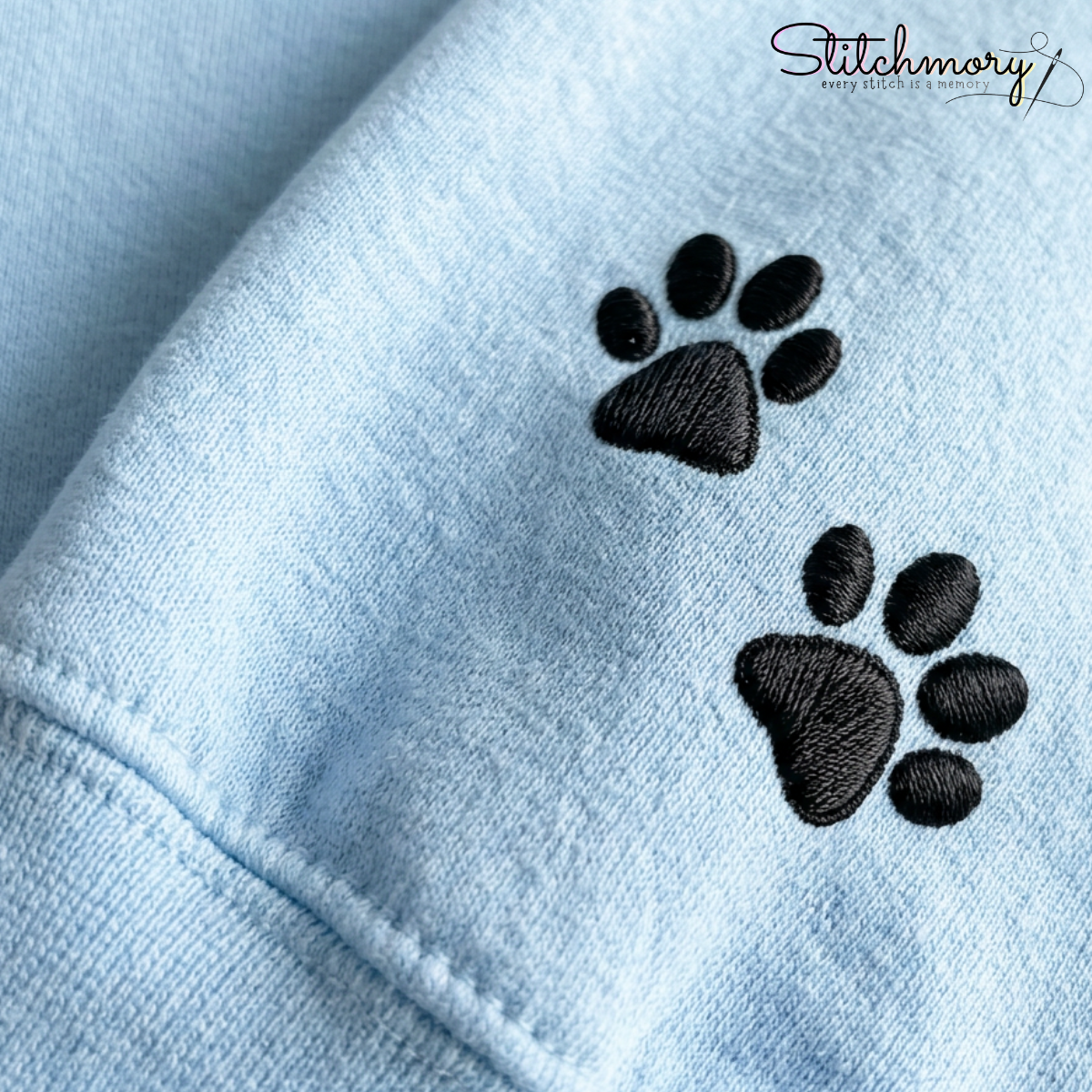 Custom Pet Embroidered Sweatshirt with Names, Personalized Dog Portrait Crewneck, Dog Mom Gift | Paw Print Sleeve Sweatshirt