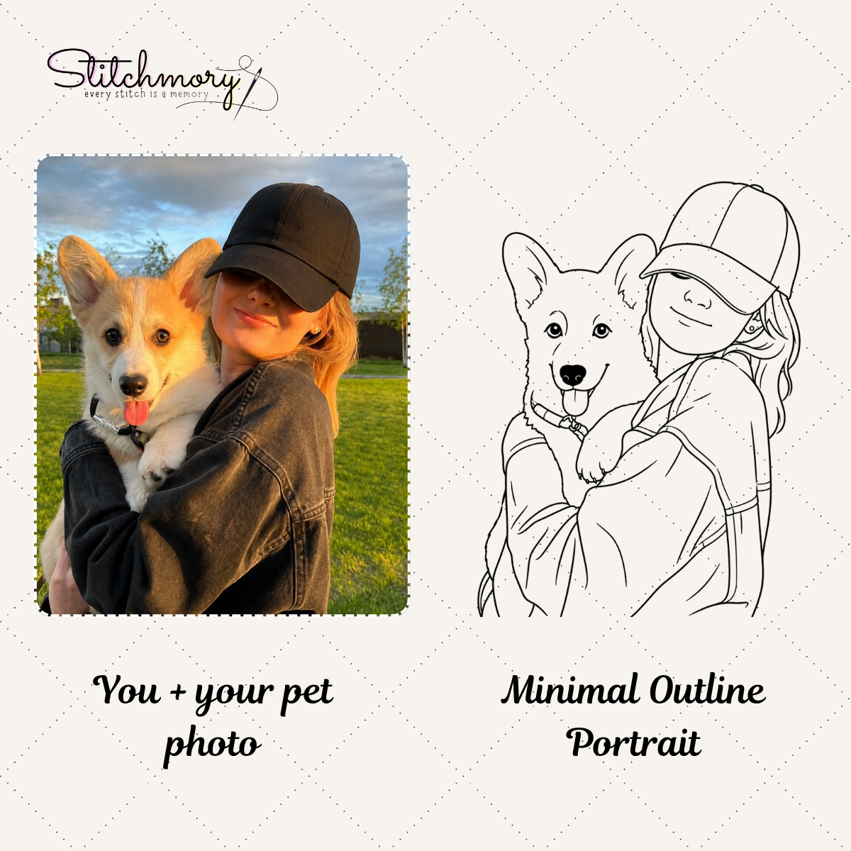 Personalized Halloween You and Your Pet Photo Embroidered Sweatshirt, Custom Pet Portrait Crewneck