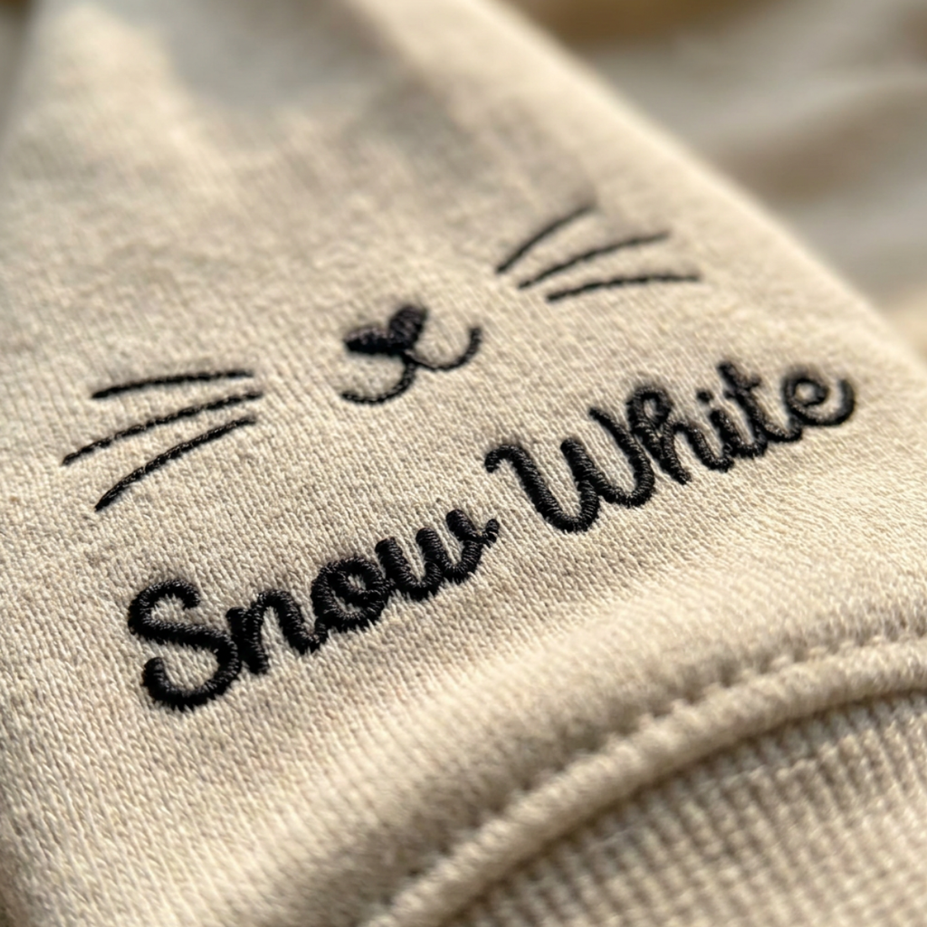 Personalized Pet Portrait Embroidered Sweatshirt, Little Boss Cat, Custom Pet Embroidery, Cat Mom Gift